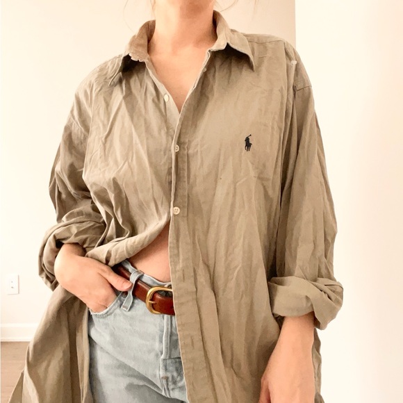 Ralph Lauren Other - Vintage Ralph Lauren Tan Gray Button-Up Shirt